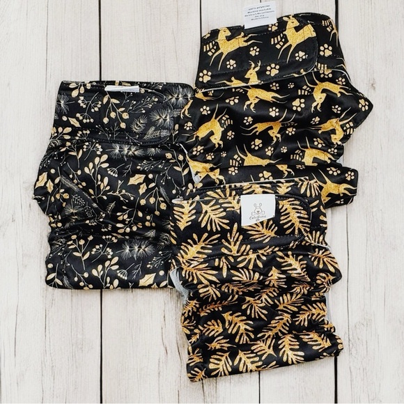 CuteBone Dog Diapers Male Puppy Belly Bands Washable 3 Bands Cute Print New Med. - Picture 10 of 12